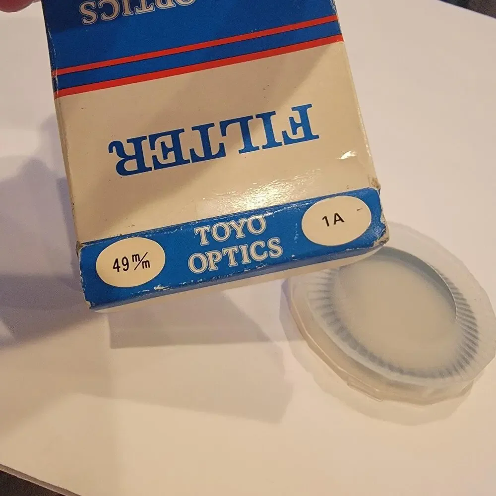 Round Black Camera Lens Filter Optics Screw-On With Plastic Case And Box Ring